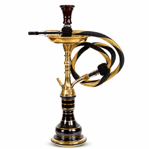Juego de cachimba de lujo en miniatura de latón con jarrón a juego, boquilla de acrílico y juego completo - Product Image 1