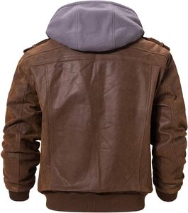 2026 New Custom <b>Men's</b> <b>Jacket</b> Stand Collar Vintage Zipper Leather <b>Jacket</b> Outdoor Autumn <b>Long</b> Sleeve Leather <b>Jacket</b> for <b>Men</b> - Product Image 3