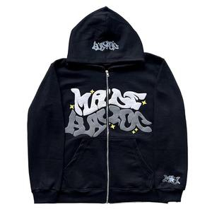 เสื้อฮู้ดผ้าคอตตอนมีฮู้ดโอเวอร์ไซส์ลายอนิเมะใส่ได้ทั้งชายและหญิงมีฮู้ดโอเวอร์ไซส์ออกแบบโลโก้ได้ตามต้องการแบบเรียบ3D โฟมพิมพ์ลายพัฟสำหรับฤดูหนาว - Product Image 5