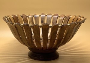 Cesta de Madera Redonda Tallada a Mano, Decoración para el Hogar - Product Image 5