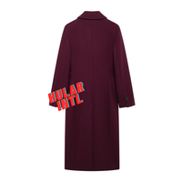Manteau long en laine unie tendance automne-hiver pour femme, grande taille, anti-plis, avec doublure en fausse fourrure