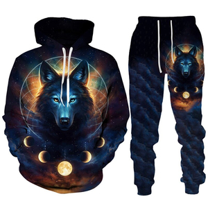 Men's Plus Size Custom Printed <b>Jogger</b> Set Winter Sublimation Tracksuit Custom Logo <b>Polyester</b>/Cotton Private Label Wholesale - Product Image 1