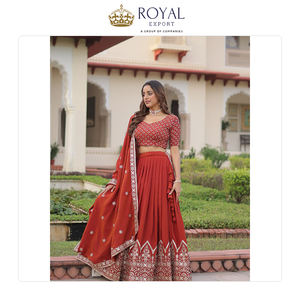 Bulk Supply <b>Top</b> Notch Quality Latest Fashion Designer Collection of Woman Wedding Wear Vichitra Silk <b>Lehenga</b> Choli for Sale - Product Image 3