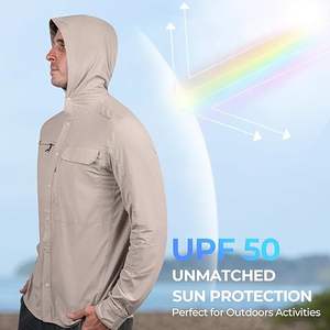Camisas de Pesca UPF 50 Más Vendidas, Camisas Ligeras de Poliéster, Camisas de Alta Demanda, Camisas con Botones y Capucha - Product Image 1