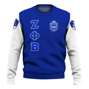 Sudadera Azul con Cuello Redondo Bordada de la Hermandad Zeta Phi Beta 1920, Sudadera Griega Personalizada para Mujer - Product Image 2