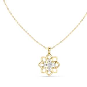 Collar con Colgante Floral de Diamante CVD EF VVS-VS de 0.45 CT, Creado en Laboratorio, Opciones de Oro de 18K, 14K, Oro Rosa, Amarillo y Blanco, Elegante - Product Image 2
