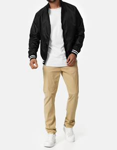 เสื้อแจ็กเก็ตบอมเบอร์ของผู้ชายแบบสั่งทำได้มีกระเป๋าคอตั้งสไตล์ดีไซน์ใหม่2025 - Product Image 2