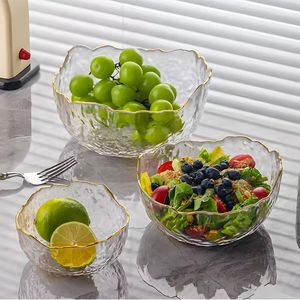 Lining Pattern Embossed <b>Serving</b> <b>Glass</b> <b>Bowl</b> Decorative <b>Glass</b> Combination Designer Fruit <b>Bowl</b> - Product Image 6