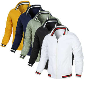 Wholesale Customized <b>Men</b> Bomber <b>Jackets</b> <b>Canvas</b> Stand Collar Front Logo Waterproof Breathable All Sizes Available - Product Image 1