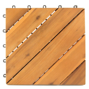Azulejos de cubierta de enclavamiento de PVC antideslizante de alta calidad, madera de Acacia moderna, impermeable, suave, para exteriores, para caminos de jardín y patios - Product Image 3