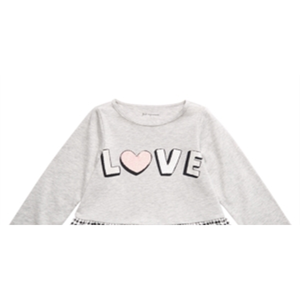 First Impressions Top con peplum per bambina, colore grigio, taglia 6-9MOS, adorabile top con stampa Love per neonati - Product Image 2