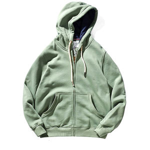 Sweats à capuche en coton tendance pour hommes, imprimé numérique à carreaux, polaire respirant 380g, couleur personnalisée, coupe ample, hiver - Product Image 2