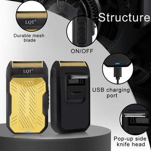 Rasoir électrique sans fil portable avec triple lame, chargeur USB et brosse de nettoyage, mini rasoir rotatif pour le visage - Product Image 5