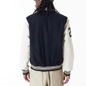 Chaqueta Universitaria de Lana Pura para Hombre OEM, Chaqueta de Béisbol con Mangas en Contraste, Estilo Personalizado, Bordado Chenille, Parches, Tallas Grandes - Product Image 6