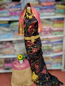 2025 Authentique Véritable Maqbal Somali Traditionnel 100% Soie, Tissage Sergé Velours, Jacquard à Nœuds, Imprimé Uni, Écologique, pour Mariage - Product Image 6