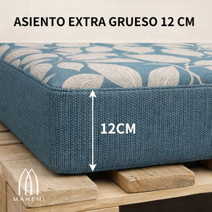Juego de 4 Cojines Duraderos de Tela para Pallets de Exterior, 120x80 + 120x50 cm, para Sofá de Jardín, 12 cm de Grosor, con Funda Extraíble - Product Image 5