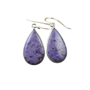 925 sello mejor calidad pendientes colgantes regalo de boda 925 plata esterlina sólida Charoite Spinner pendientes de alta calidad joyería - Product Image 1