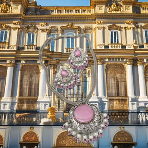 Direct <b>Indian</b> Supplier's Best Selling Satyasha Stone Necklace <b>Set</b> High Quality High Grade Geometric Pattern for Weddings - Product Image 1