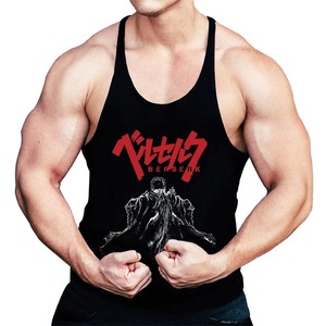 เสื้อกล้ามผู้ชายผ้าคอตตอนโพลีเอสเตอร์ออกแบบโลโก้ได้ตามต้องการชุดออกกำลังกายแบบลำลอง - Product Image 2