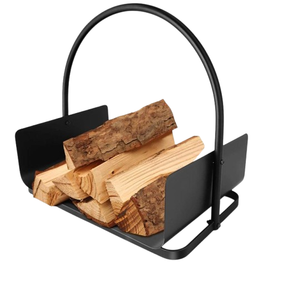 Support en métal fini or Porte-bûches en métal Support pour bois de chauffage Cheminée incurvée Support de rangement pour bois Intérieur Extérieur Robuste - Product Image 6