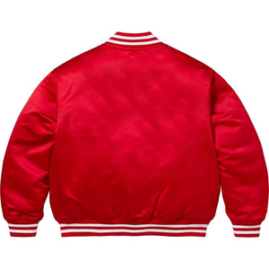 Venta al por mayor de alta calidad chaquetas Varsity de satén logotipo personalizado con impresión por sublimación hombres béisbol chaqueta Varsity de satén - Product Image 2