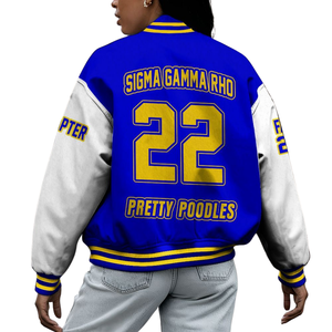 แจ็คเก็ต Sigma แกมม่า Rho 1922 Royal Varsity เลตเตอร์แมนเสื้อผ้าชีวิตแบบกรีกเสื้อผ้าแฟชั่นแรงบันดาลใจจากพุดเดิ้ล - Product Image 2