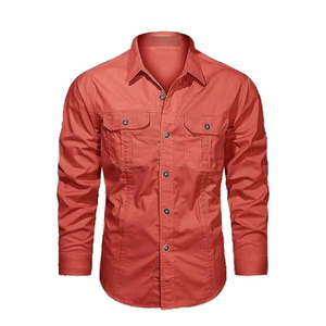 Camisas Cargo Personalizadas de Alta Calidad, Camisas de Trabajo Tácticas de Manga Corta con Múltiples Bolsillos de Algodón para Exteriores y Camisas Cargo Cómodas para Hombre - Product Image 1