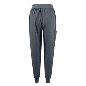 Conjunto de Top Scrub y pantalones Jogger con cuello en V para mujer, uniformes de Enfermería Médica de tela tejida elástica suave con múltiples bolsillos para hospitales - Product Image 4