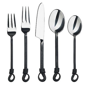 Reusable Camping Travel Spoon Fork Chopsticks Design Handle Royal <b>Gold</b> Metal Stainless Steel Knife Fork <b>Cutlery</b> - Product Image 4