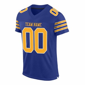 Adult Men Football Jersey Blue Color Short Sleeve <b>Polyester</b> Made American Football Exercise <b>Shirt</b> - Product Image 1