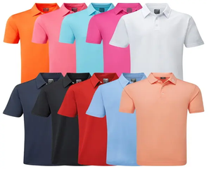 Chemises décontractées d'été de luxe pour hommes, couleurs unies, respirantes, en polyester et coton tricoté, imprimées sur mesure, manches courtes, golf, ODM - Product Image 6