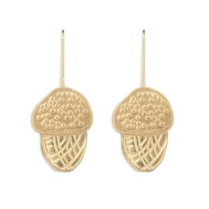 CUCOCUCA YXQ E394 Orecchini pendenti eleganti in acciaio inossidabile placcato oro, design a forma di ghianda ispirato alla natura, ideali per un look da passeggio - Product Image 1