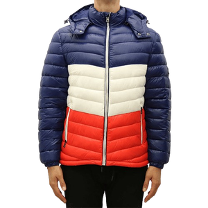 Veste matelassée noire de haute qualité pour homme, logo bulle, col à capuche personnalisé, coupe-vent d'hiver, décoration en fourrure - Product Image 1