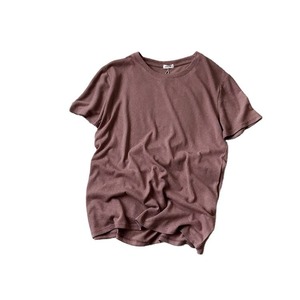 T-shirt décontracté d'entraînement uni à manches courtes pour homme en coton 100% de grande taille pour l'été - Product Image 1