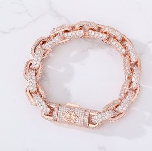 Pulsera de Eslabones Rolo con Incrustaciones de Moissanita VVS, Plata 925, Pulsera Cubana con Diamantes - Product Image 2