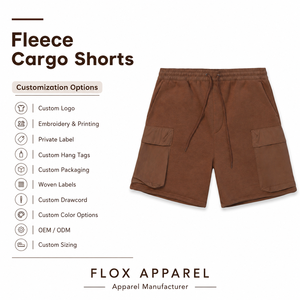 Pantalones Cortos Cargo de Forro Polar Personalizados, 350 GSM, Mezcla de Algodón, Multibolsillos, Estilo Urbano - Product Image 6
