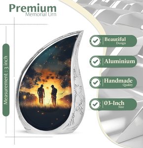 Urne funéraire en métal de style américain pour adultes, fournitures funéraires en gros - Product Image 1