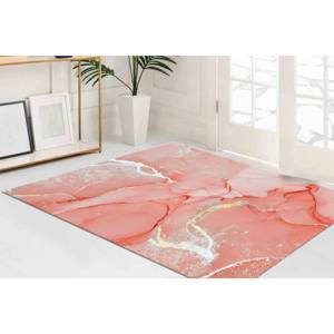 Coral Gold Marble <b>Rug</b>: Non-Slip Accent Carpet, Printed <b>Rug</b>,<b>Chenille</b> <b>Rug</b> - Product Image 1