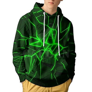 เสื้อคลุมมีฮู้ดแขนยาวพิมพ์ลาย3D สำหรับผู้ชาย XS ไซส์100% ใหม่ - Product Image 2