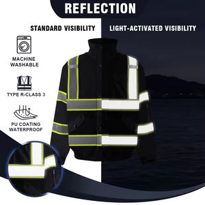 Veste de travail d'hiver robuste personnalisée pour hommes haute visibilité imperméable à l'eau Construction industrielle haute visibilité pour les vêtements de travail en plein air - Product Image 3