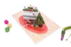 Hecho a mano personalizado 3D Pop-Up 'Feliz Navidad' papel artesanal invitación de negocios regalos de boda artesanías - Product Image 4
