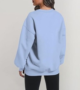 Elegante sudadera de mujer Everyday Casual manga larga Top Collar Loose Pullover Style - Product Image 4