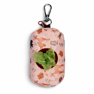 Citrus Pattern Dog Poop <b>Bag</b> Holder Durable Neoprene Waste <b>Bag</b> Dispenser with Zipper and Metal <b>Clip</b> - Product Image 2