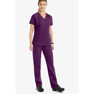 Uniformes médicos de Enfermería de hospital para hombres y mujeres, conjunto de uniformes antiarrugas de enfermera, conjuntos de uniformes de manga corta con cuello levantado - Product Image 1