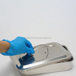Plateau à instruments manuel en acier chirurgical durable avec couvercle pour instruments d'hôpital - Product Image 2