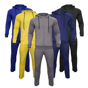 ชุดกีฬาฤดูหนาว เสื้อผ้ากีฬาแบบสองชิ้น สีสันปรับแต่งได้ ชุดวอร์มผู้ชาย ทรงปกติ ผ้าโพลีเอสเตอร์ 100% สตรีทแวร์มีฮู้ด - Product Image 4