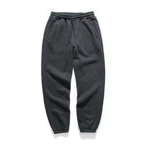 OEM 450gsm personalizado pantalones de chándal de gran tamaño Raw Hem cintura elástica relajado Jogger pantalones de chándal de peso pesado Color sólido - Product Image 6