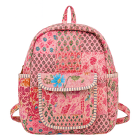 Sac à dos artisanal en coton biologique patchwork, fermeture éclair, imprimé indien, style bohème, unisexe, logo personnalisable, capacité 10 kg