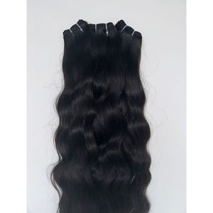 Extensiones de cabello humano ondulado Temple, precio al por mayor, cabello indio crudo sin procesar 100%, cabello virgen de un solo donante, cutícula alineada - Product Image 1