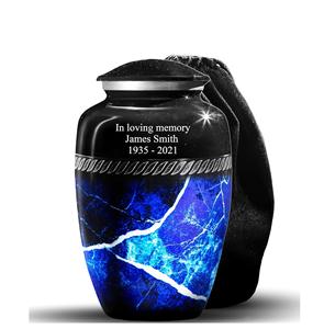 Urnas personalizadas para cenizas humanas, urnas de cremación, urnas funerarias decorativas para mujeres y hombres, tamaño personalizado azul grande - Product Image 1
